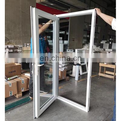 WEIKA Pvc Frame Glass High Quality Modern Interior White Door Waterproof Swing Plastic Graphic Design Apartment Years Finished