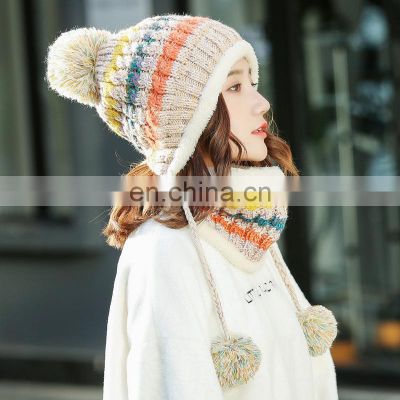 Winter Hat and Scarf Set for Women Girls Thick Warm Beanie Winter Hats Knitted Caps
