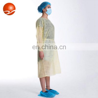 SGS Approved  Level 1/2/3 PP/PP+PE/SMS Disposable Waterproof Isolation Gown Non Sterile with Knitted Cuffs