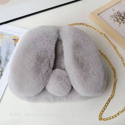 27Plush bag wholesale rabbit bag Big ear bag female winter faux fur bag