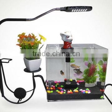 domestic desktop aquarium fish small tank with led for sale