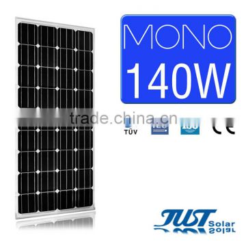 High quality 140 watt monocrystalline solar panel for home solar panel kits paneles solares with CE Tuv
