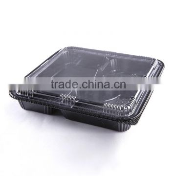 KW3-1103 2016 high quality and new design of disposable Plastic 5compartment food containers(264*264*48mm)