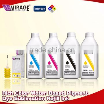 Rich Color Water Based Pigment Dye Sublimation Refill Ink