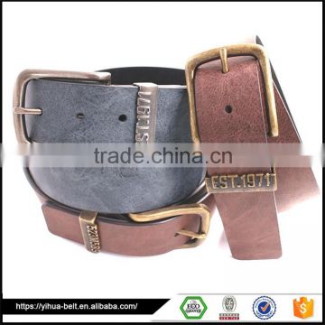 Hot sale retro style embossed jeans high quality man's leather belt
