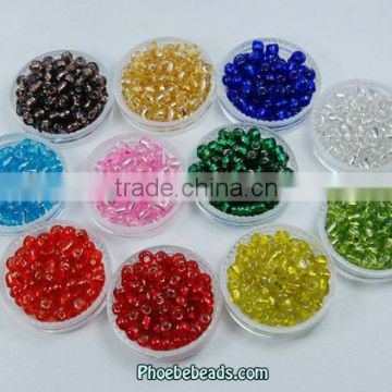Wholesale 4mm Silver Lined Colors Bead Embellishments For Clothing GSB-4RS06