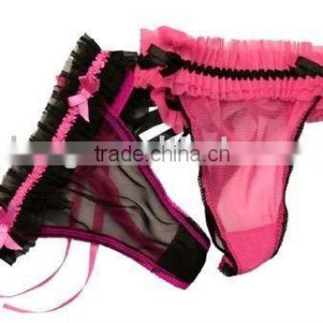 ladies sexy lace decorated thongs