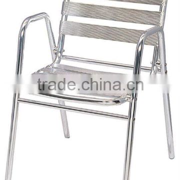 Modern aluminum chair with armrest