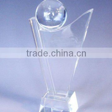 crystal ball award souvenir trophy, crystal glass figure trophy