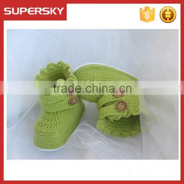 V-126 Hotsell cute knit pattern warm crochet toddler baby shoe indoor knitted newborn shoe slippers