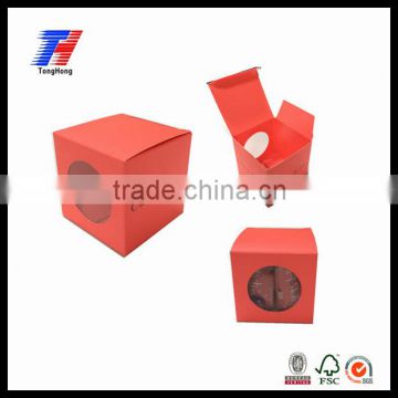 Factory direct sale custom recycled small cute folding box,creative paper packaging box with window