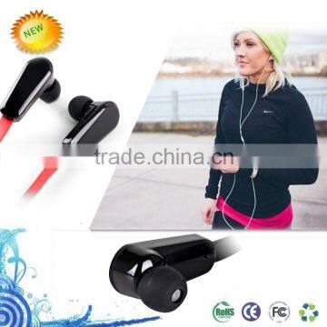 stereo bluetooth in-ear earphone with flat cable for sports headphone