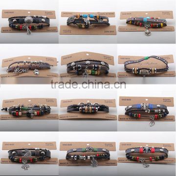 various little charm design bracelet,men's charm leather bracelet