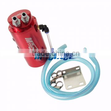 New Universal Car Racing Engine Oil Catch Tank Can Reservoir Red Round + Hose