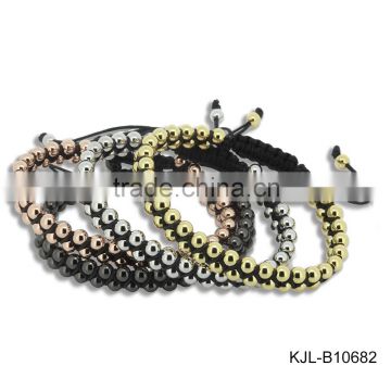 2016 Latest Style Handmade Double Row Friendship Bracelet 24 K Round Beads Shamballa Bracelets