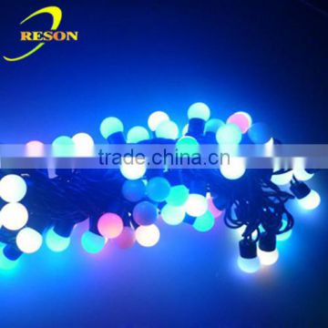 Colorful cotton balls LED string lights for christmas decoration led ball string light