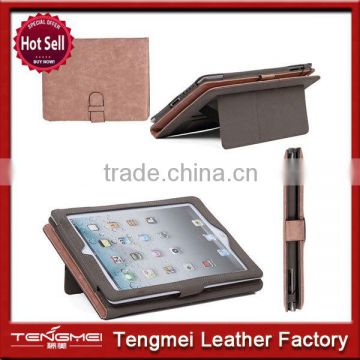 2015 hot sells PU Leather Folio Case w/ Belt Buckle Closure case for iPad air