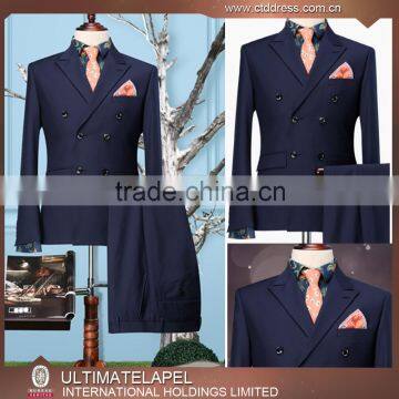 Latest 100% wool blue wedding suit pictures