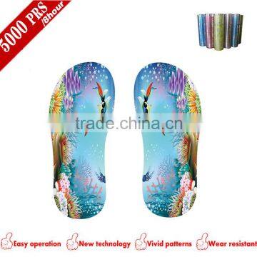 Underwater world design printing film for pvc/eva/ppu/pu slipper