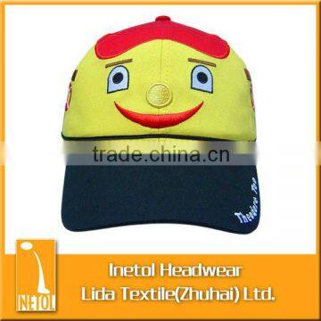 Lovely yellow cotton custom kids hat with tail