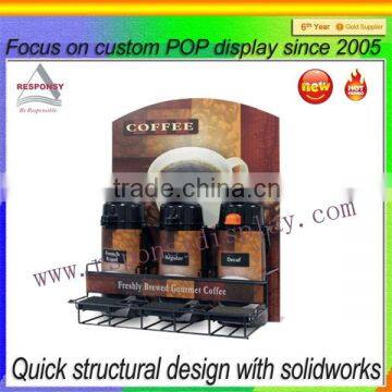 Verticle Coffee sale stand coffee Cup and Lid display Holder