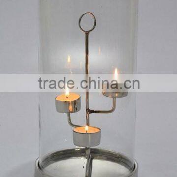 Glass & Steel Tea light holder for Christmas & Home decoration