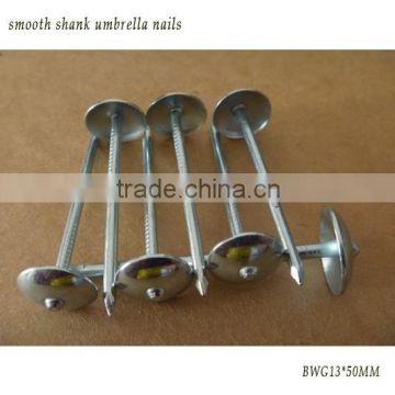 ISO Standard and Iron Material umbrella head roofing nails