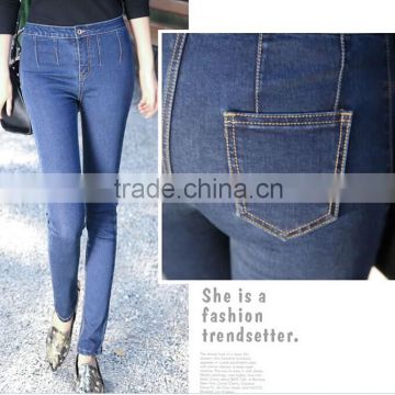 2014 Fashion Style Sexy stretch 100%cotton denim fabirc lady jean