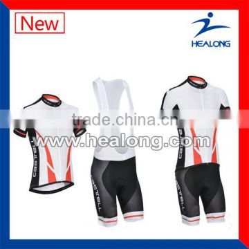 stretchy zipper collar factory price cycling uniform set