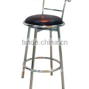 Modern stainless steel bar chair with backrest