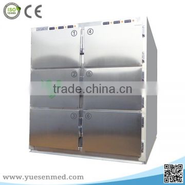 cheapest price good quality stainless steel 1 to 6 bodies mortuary funeral corpse freezer