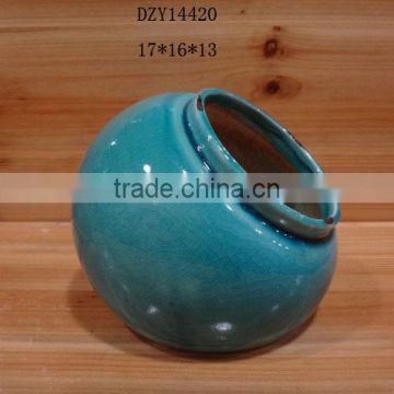 Small round ceramic flower vase for decoration