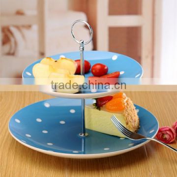 Colorfull Porcelain Double Cake Dinner Plate