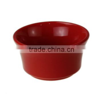 3.5" red color personalized ceramic round bowl