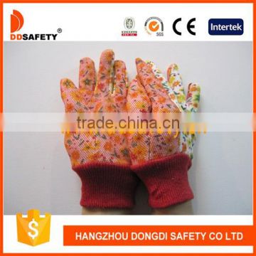 DDSAFETY 2017 Gardening Glove Band Cuff PVC Dots On Palm Safety Working Gloves
