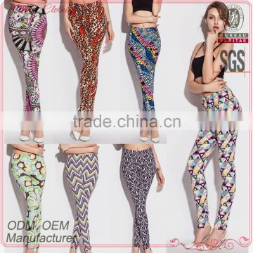 2015 OEM factory new arrival top fashion knit stretchy printing fashion leggings for women