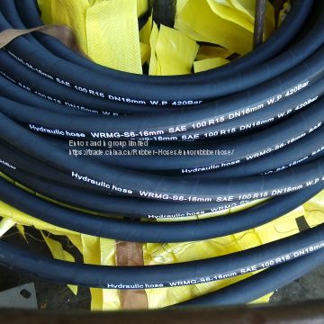 SAE 100 R15 Oil Resistant Wire Spiral Hydraulic Rubber High-Pressure Hoses