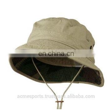 Fashion washed bucket hat - bucket hats with drawstring