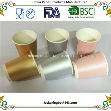 Foil Gold/Silver/Pink Paper Cups Birthday Party Drinking Decor Tableware Disposable Wedding Supplies