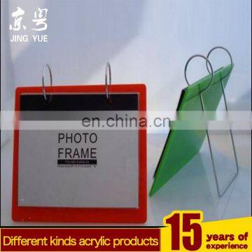 Clear L shape pmma acrylic plexiglass calendar holder with photo frame desktop calendar holder plexiglass calendar holder