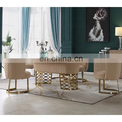 custom modern luxury italian marble top dinning table set 6 chairs