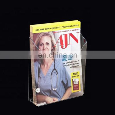 plastic brochure pocket slatwall acrylic magazine display holder