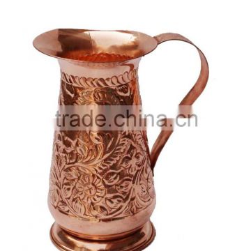 WHOLESALER OF COPPER STEEL WATER PITCHER FROM INDIA COPPER WATER JUG FROM INDIA