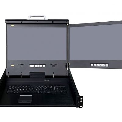Server Rack mount Monitor with Keyboard and Double or Triple Drawer LCD Display