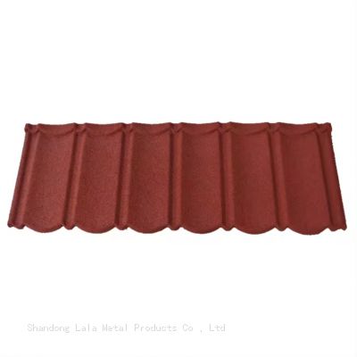 stone coated metal roofing tile prices in China suppliers dark red nigeria stone coated steel roof tile