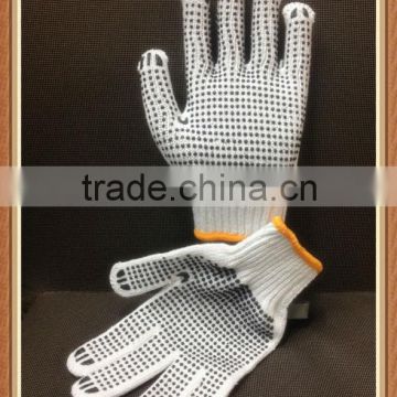 Double Sides with PVC DOT Bleached White Cotton Work Gloves