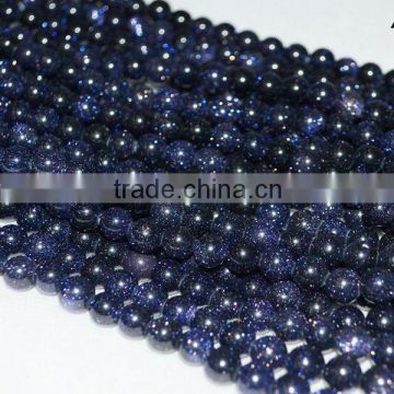 Wholesale high quality natural stone blue glod stone round beads jewelry