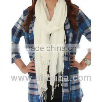 Soft and Silky Water Pashmina Shawl (Off White)