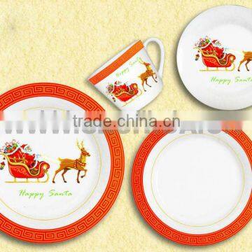 20PCS ROUND SHAPE FINE PORCELAIN DINNER SET CHRISTMAS DESIGN DINNERWARE WESTERN STYLE DINNERWARE