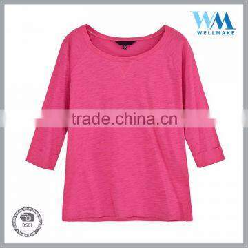 Casual women custom lady blouse tee shirts